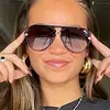 Gafas de Sol con Forma de Sapo Simples 2025 Nuevas Gafas de Sol Europeas y Americanas de Moda Versátiles Retro para Conducir Viajes