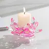 Venta Directa de Fábrica Portavelas Flor de Loto de Cristal, Lámpara de Ofrenda a Buda, Lámpara de Luz Eterna, Base para Lámpara de Mantequilla, Adorno para Portavelas, Escultura en Cera