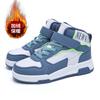 Zapatillas Casuales de Invierno 2026 para Niños Estilo Coreano de Caña Alta Forradas de Felpa Calientes para Niños Mayores Niñas Zapatos Deportivos para Exteriores
