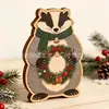 Ornaments de mesa de madeira de Natal de desenho animado retrô transfronteiriços pinguim urso boneco de neve decorações de mesa de sala de estar de feriado
