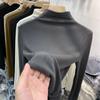 Camisa de gola alta japonesa e coreana para outono e inverno, camiseta de cor sólida, nova linha feminina, forro de lã quente, top justo interno
