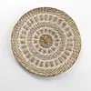 Venda Quente Transfronteiriça Pendente de Parede Redondo Tecido à Mão com Capim-Marinho, Decoração de Parede de Palha e Rattan, Conjunto de Decoração para Fundo de Sofá