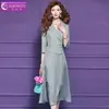 Traje de Vestido Original Feimengyi para Mujer Primavera Cintura Alta Estilo Sencillo para el Trabajo Ajustado Falda de Longitud Media Corte A