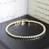Pulseira de Corrente Tennis Quadrada 3*3mm cobre cravejado zircônia fileira única pulseira da moda s5650