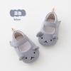 24 zapatos de bebé lindos y ligeros para primavera y verano, suela suave, zapatos de tela con bordado de oso, zapatos de bebé con velcro