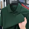 Fábrica Original 100% Algodão Polo Verão Meia-Manga para Meia-Idade Novas Camisetas Casuais Masculinas com Gola e Cor Lisa