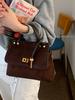 Bolsa de Mão de Luxo de Nicho Bolsa Tote Pequena para Mulheres 2025 Nova Bolsa Quadrada Pequena de Camurça Retrô Bolsa Transversal Simples