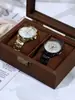 Caja para Relojes Caja de Exhibición Caja de Almacenamiento para Relojes Colección de Joyería de Pulsera Exhibición Resistente al Polvo Múltiples Compartimentos Caja de Relojes Retro con Tapa