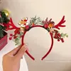 Diadema Luminosa Navideña de Dibujos Animados Pinzas para el Cabello Diadema Dulce Linda de Astas Ambiente Pinzas de Felpa para el Cabello para Niños