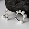 E6160 Estilo Coreano Nicho Diseñador Lujo Ligero Plata de Ley S925 Cuentas de Diamante Hebilla de Oreja Pendientes de Perlas para Mujer