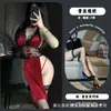 Gato Noturno Sexy Cheongsam com Fenda Alta Lingerie Puro Desejo Sem Tirar Vestido de Noite Feminino Qqny Renda Vermelha Tentação Uniforme