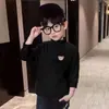 Y2578 # Manga Longa Médio e Grande Crianças Meninos Outono e Inverno Veludo Alemão Gola Alta Meia Camisetas Internas Quentes Camisas de Base Modernas