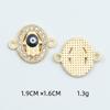 Accesorios de joyería de bricolaje con patrón de ojo de diablo de palma, punta de aceite que gotea, collar de aleación de diamante, pulsera, colgante pequeño doble, accesorios