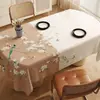 Nova toalha de mesa oval para sala de jantar modelo 2025 estilo chinês, à prova d'água, à prova de óleo, resistente ao calor, lavável, luxo leve com toque de alta qualidade