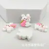 Conejo de dibujos animados conejo animal conejito amor resina accesorios diy pegamento de crema funda de teléfono móvil tocado para niños clip para el pelo material