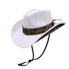 Moda Retro Nuevo Color Sólido Simple Versátil Estilo Occidental Sombrero de Vaquero Estilo Étnico Decorativo Sombrero de Sol para Montar