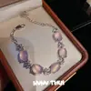 Conjunto de Colar de Pedra Preciosa Floral de Calcedônia Rosa de Madagascar Joia Novo Estilo Chinês Flor de Calcedônia Branca Pulseira com Diamante Brilhante