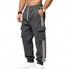 2026 Inverno Transfronteiriço Estilo Americano Fleece Forrado Quente Esportes ao Ar Livre Tendência Roupa de Trabalho Retro Ampla Calça de Moletom com Fita