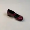 Zapatos Mary Jane rojos de cuero suave estilo retro francés, elegantes y versátiles, adecuados para combinar con faldas, con una sola correa y tacón grueso