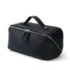 Bolsa de Cosméticos con Logo Personalizado Repujado Piel Genuina Capa Superior de Vacuno Bolsa de Almacenamiento con Cremallera Portátil para Viaje Neceser