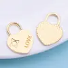 Versión Coreana DIY Aleación Galvanizada Colgante Individual Accesorio Colgante de Candado de Corazón para Collar Pulsera Cruzado Venta al por Mayor