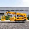 Grúa araña de orugas de 3 toneladas, doble potencia eléctrica e hidráulica, control remoto inalámbrico, autopropulsada, grúa telescópica compacta para espacios estrechos