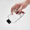 Garrafa de vidro transparente personalizada para aromaterapia no atacado, frasco difusor de ombro redondo, frasco difusor de fragrância de rattan sem chama estilo ins