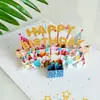 Cartão de aniversário tridimensional transfronteiriço cartão de aniversário de alto padrão cartão de felicitações tridimensional 3D cartão pequeno escultura em papel presente criativo