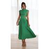 2024 Europa y Estados Unidos comercio exterior moda dulce calle verano cuello vertical color Macaron cintura vestido largo