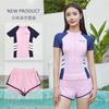 Traje de baño mujer adelgazante blanco dividido shorts de natación estudiante Conservador talla grande traje de surf para la playa traje de baño para piscina aguas termales