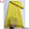 Vestido de Noche de Encaje Multicor con Pedrería Soluble en Agua Tejido Hueco Encaje de Ganchillo Nupcial