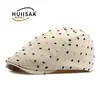 Gorra Delantera Jacquard Estilo Japonés para Hombres y Mujeres, Boina Transpirable Primavera y Verano, Gorra de Pintor Pato Británica Retro Moda