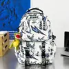 Mochila de Estilo Japonés Ins Street-Style con Rayos Personalidad Graffiti, Moderna y Genial, Mochila Duradera y Resistente para Adolescentes Niños