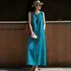 Vestido sin mangas para mujer, verano 2026, ligero, moderno, sencillo, elegante, corte holgado, vestido largo adelgazante