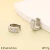 Pendientes de Acero Inoxidable en Forma de U con Tachuelas de Diamante Versátiles de Gama Alta Estilo Coreano Joyería Unisex de Moda Aros para Oreja