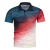 Polo informal de verano con estampado 3D para hombre, manga corta y solapa