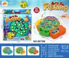 Placa de pesca magnética rotativa elétrica infantil para comércio exterior, brinquedo de pesca musical multifuncional para educação infantil para meninos e meninas, atacado