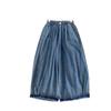 Jeans de Pierna Ancha Sueltos con Cintura Elástica y Dobladillo con Volantes, Estilo Japonés, Nuevo Otoño 2025