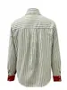 2026 Ropa de Mujer de Comercio Exterior Transfronterizo Europeo y Americano Otoño Nueva Camisa Vintage Simple Rayas Bloques de Color Top Talla Grande