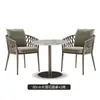 Conjunto de Mesa e Cadeiras para Exterior no Atacado, Móveis de Rattan para Lazer Estilo Nórdico, Mesinha de Café Pequena para Pátio e Terraço, Conjunto de Três Peças de Cadeira de Rattan para Varanda
