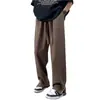 Stock de fábrica, listo para enviar, transfronterizo, pantalones casuales fluidos para hombre, estilo verano, marca de tendencia americana, pantalones de vestir con cremallera, versátiles, corte holgado, pierna recta