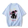 Camiseta de Manga Curta com Estampa de Filhote Fofo Estilo Novo Americano para Mulheres Verão Solta Coreana de Nicho Casual Versátil Top Camiseta