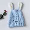 Gorro de ducha de felpa de coral para niños con diseño de dibujos animados y orejas de conejo, gorro para secar el pelo al por mayor, toalla para secar el pelo de mujer para adultos, entrega en una sola pieza