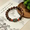 Pulsera de sándalo con hilo de oro de estilo étnico tibetano, nueva pulsera retro china, puesto callejero de lugar escénico, venta al por mayor, recuerdo turístico