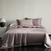 Juego de ropa de cama de cuatro piezas Tencel austriaco Lenzing, 100 hilos, Clase A, color sólido, suave como la seda, fresco y lujoso