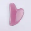 Conjunto Massageador Roller de Jade Cristal Rosa Rosto Olhos Beleza Coração Dupla Cabeça Atacado Massagem Placa Gua Sha