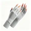 Guantes de seda de hielo para protección solar de cinco dedos, de longitud media, específicos para manicura de mujer, protección solar, sin dedos, delgados, de medio dedo, guantes de longitud extendida