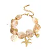 Lele Jewelry Série Oceano Aço Inoxidável Colar de Concha Pulseira de Estrela do Mar Conjunto de Colares Estilo Praia Joias de Verão