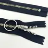 Zíper Ykk em Estoque, Tamanho 5, Metal, Tecido Preto, Zíper Fechado de Cobre Níquel Branco, Três Cabeças de Zíper para Escolher, 15-30cm