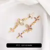 Cadena de Media Cadena Mariposa Diamante de Color Zirconia Chapada en Oro de 14 Quilates Conserva el Color Pulsera de Cristal Hecha a Mano para DIY Accesorios de Joyería con Cuentas Cadena